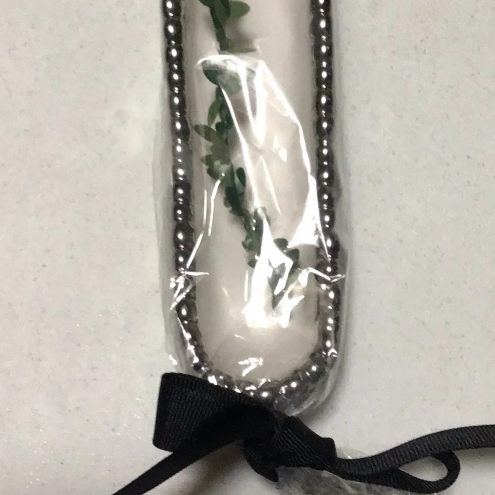 Pampa Bay Silver & White Ceramic Olive Appetizer Cracker Candy Serving Dish NWT